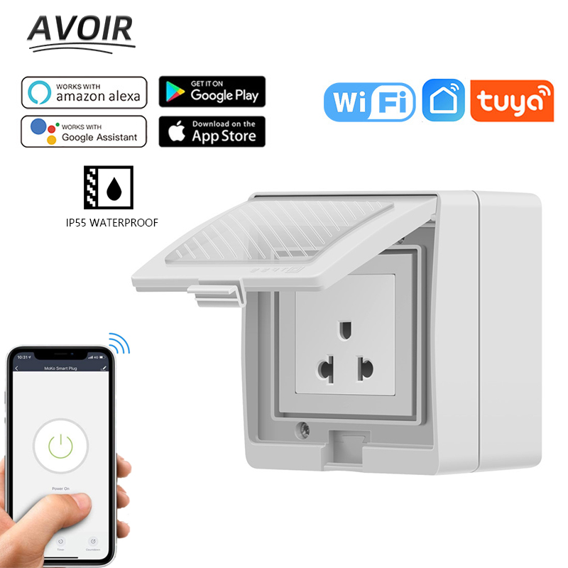 Outdoor Power Outlet With Remote Control - Avoir IP55 Tuya Soket Pintar Tahan