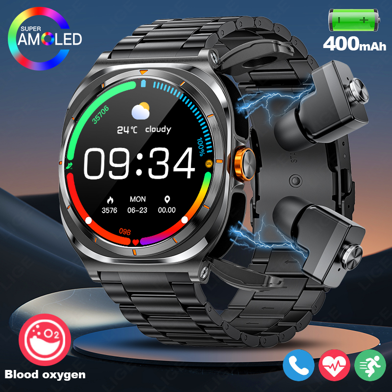 Outdoor Power Hours - LIGE 2025 Jam Tangan Earphone Nirkabel