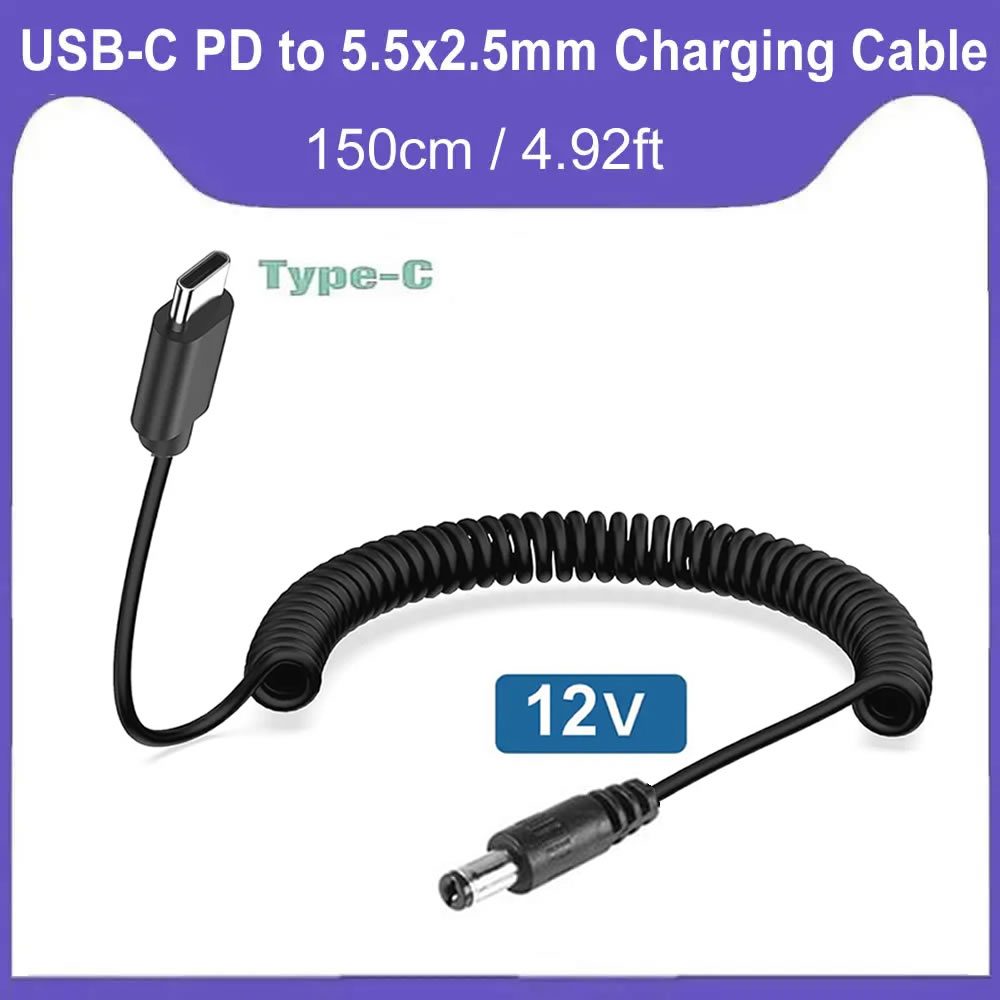 Outdoor Power Supply 12V - Kabel Daya USB C ke DC