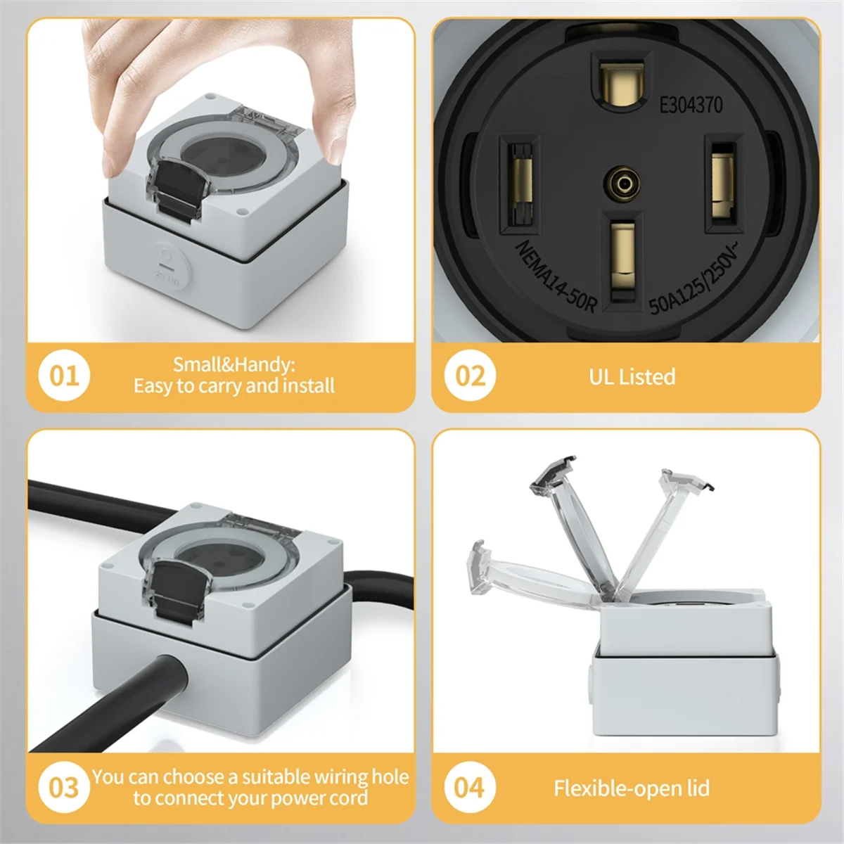Outdoor Power Receptacle - Kotak Stopkontak Daya AT16 50Amp, 125/250Volt