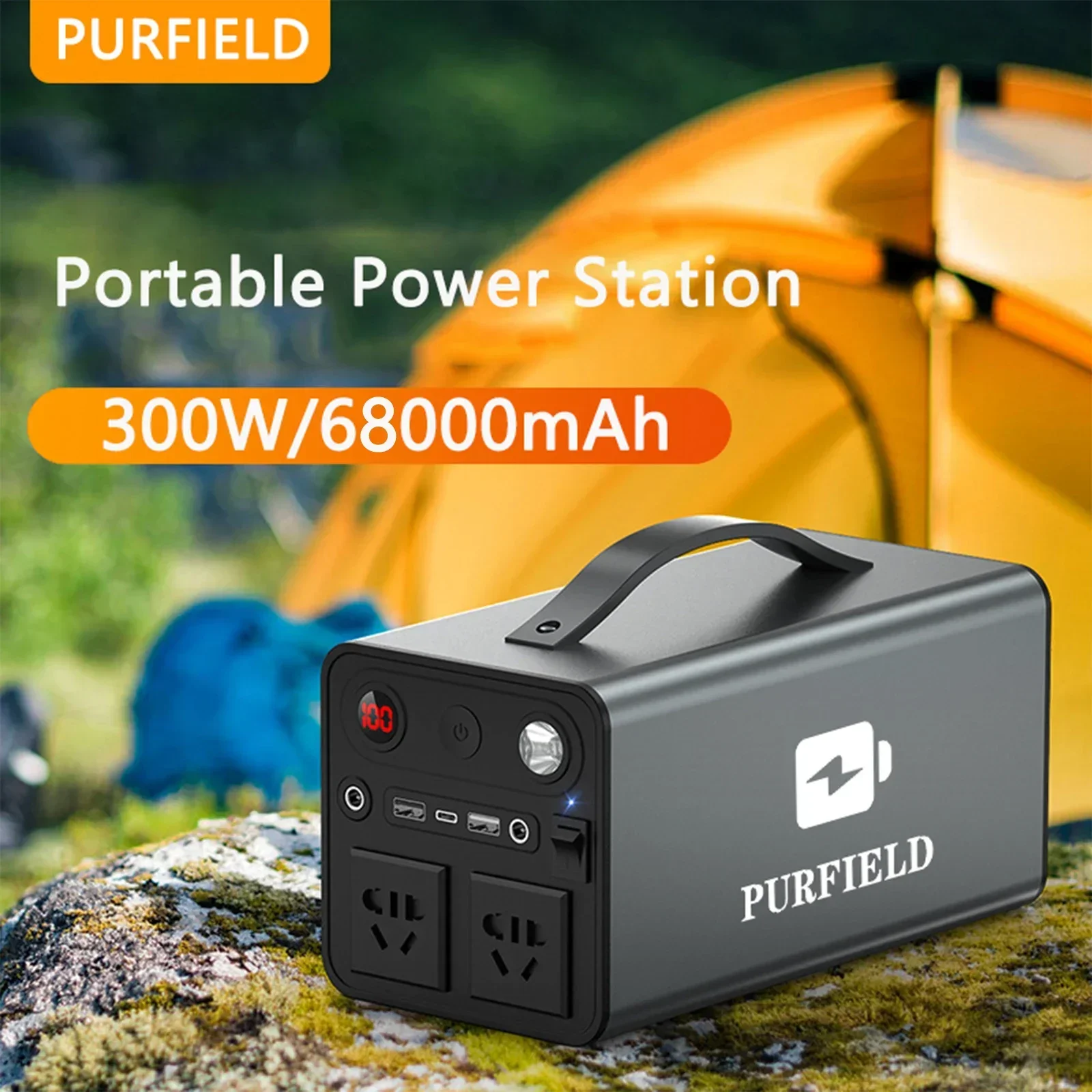 Outdoor Powerwall - PURFIELD Power portabel 68000mAh 300W, baterai