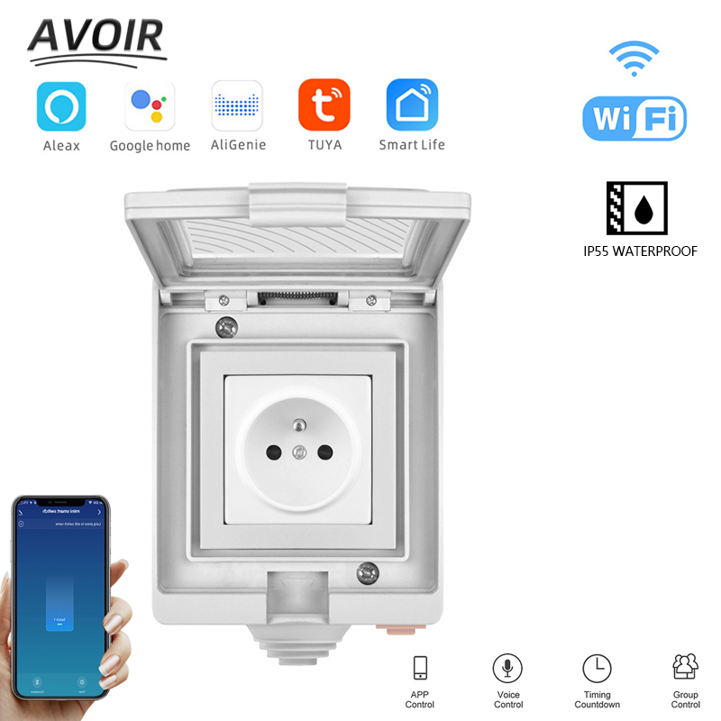 Outdoor Power Outlet With Remote Control - Avoir Tuya Soket Daya Pintar FR