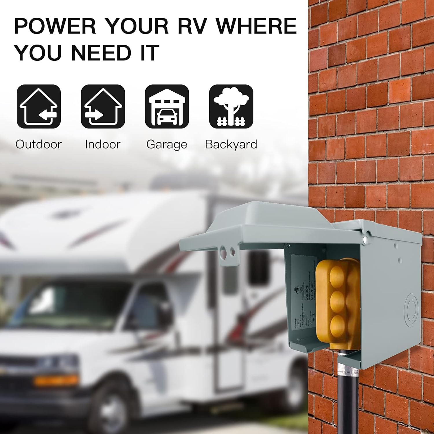 Outdoor Power Receptacle - Kotak Outlet daya RV 30/50 Amp