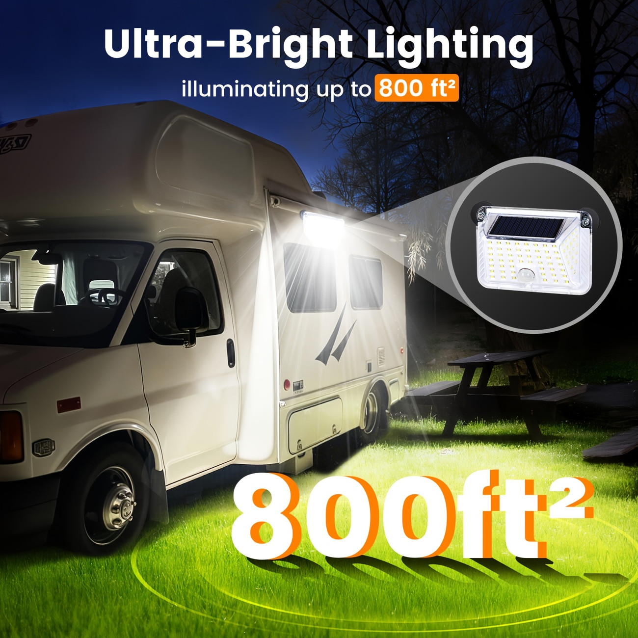 Outdoor Power G Sensor - Lampu Trailer Magnetik Tenaga Surya, dengan