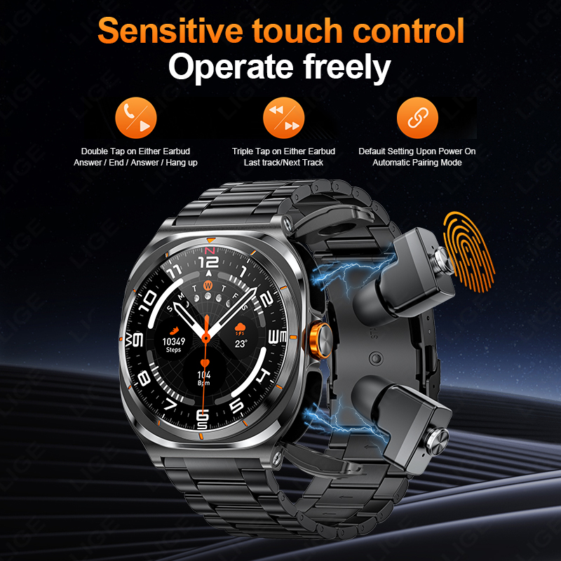 LIGE 2025 Jam Tangan Earphone  - Outdoor Power Hours ulasan dan harga