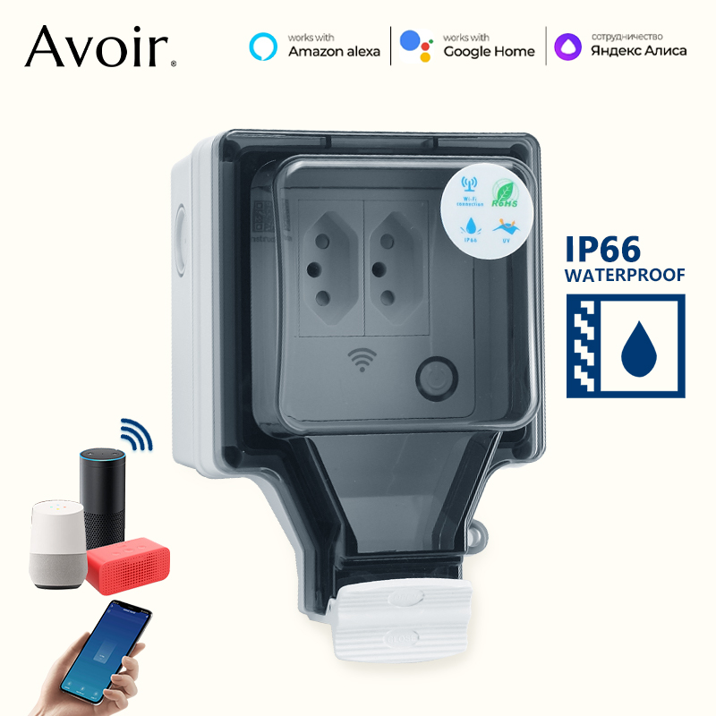 Avoir Tuya soket pintar Wifi I - Outdoor Power Outlet With Remote Control ulasan dan harga