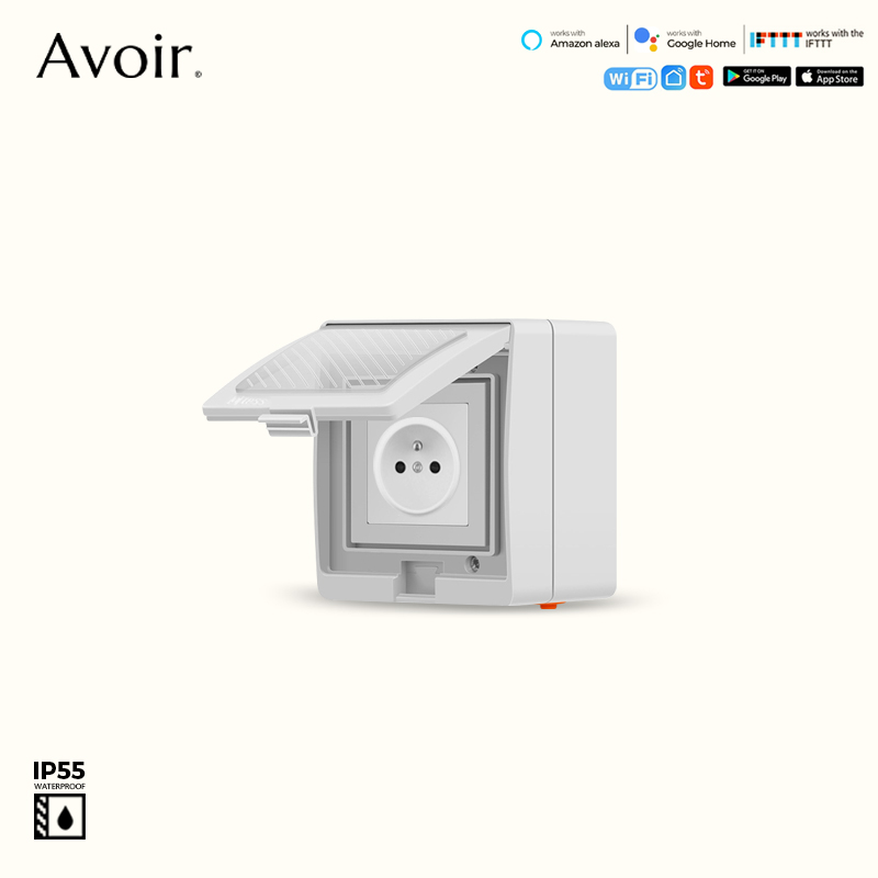 Avoir IP55 Tuya soket listrik  - Outdoor Power Outlet With Remote Control ulasan dan harga