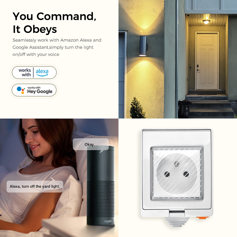 Avoir IP55 Tuya soket listrik  - Outdoor Power Outlet With Remote Control ulasan dan harga