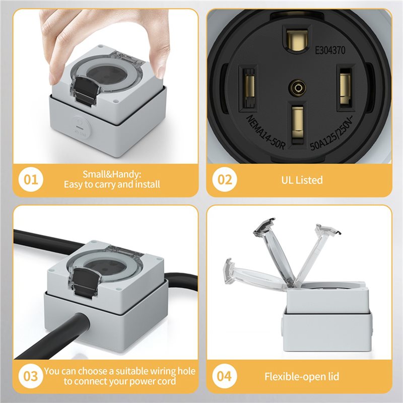 ABZL 6X 50Amp Kotak Stopkontak - Outdoor Power Receptacle ulasan dan harga