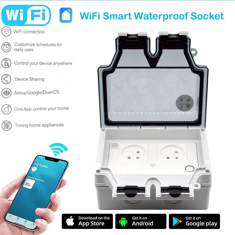 Soket Pintar 16A IP66 Tahan Ai - Outdoor Power Outlet With Remote Control ulasan dan harga
