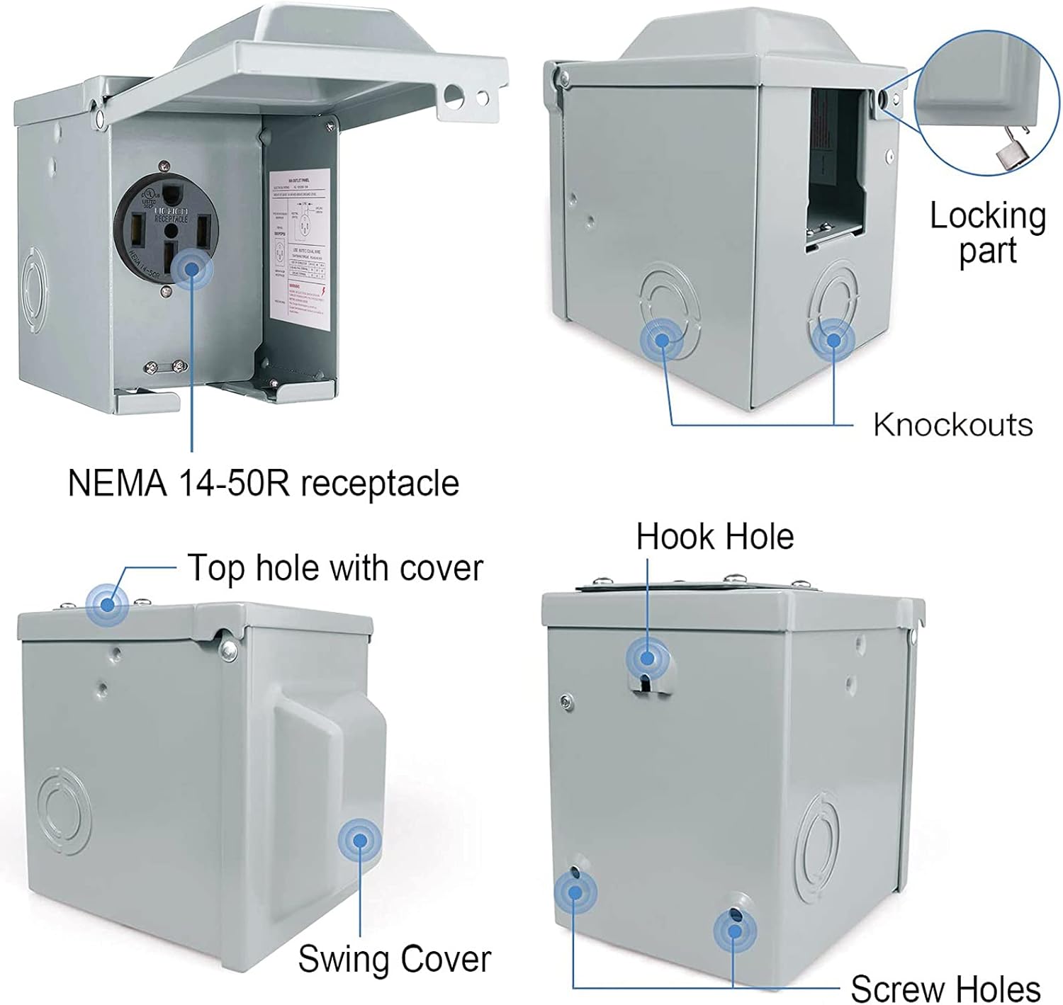 Kotak Outlet daya RV 30/50 Amp - Outdoor Power Receptacle ulasan dan harga