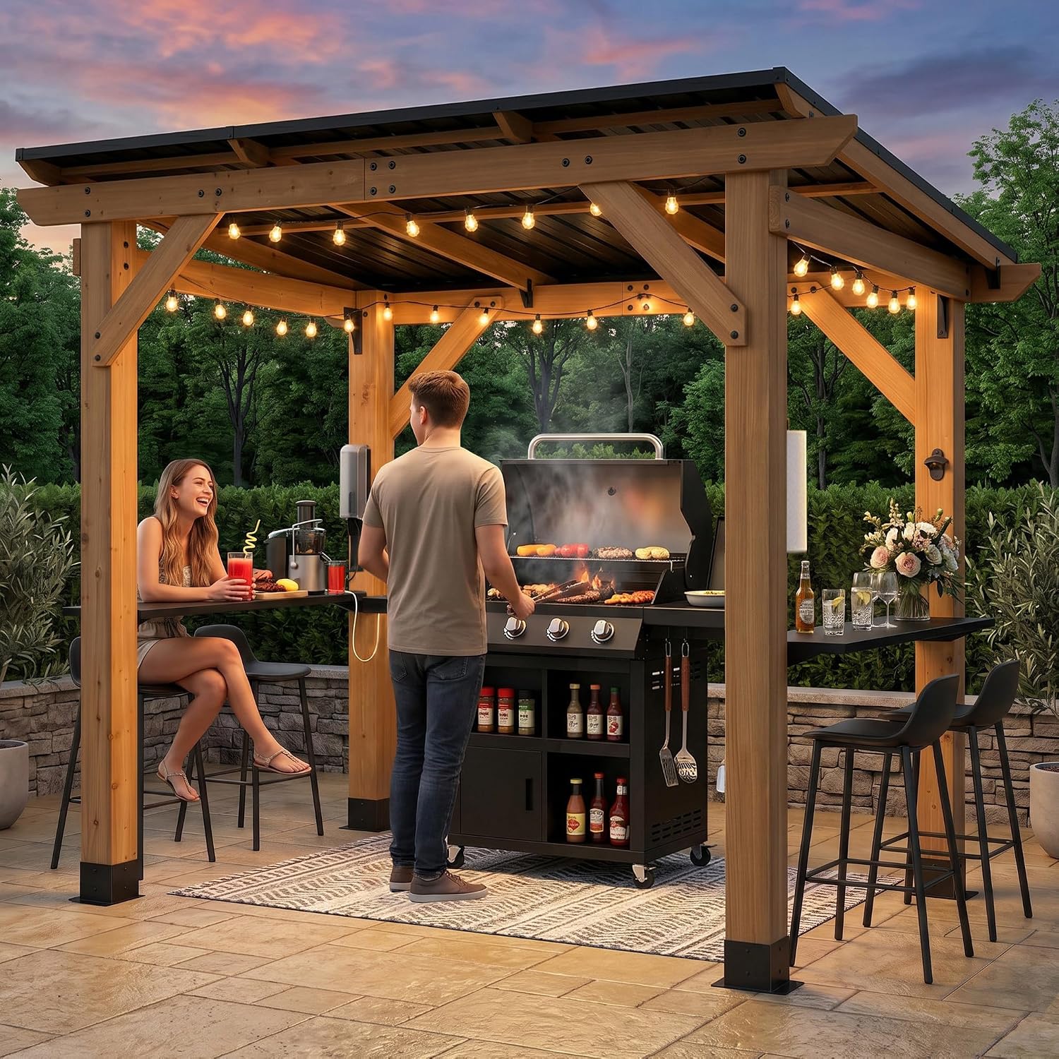 Gazebo Panggangan Kayu Cedar 6 - Outdoor Power For Gazebo ulasan dan harga